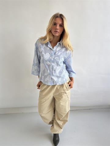 CONTINUE MILI EMBRODERY BLUE STRIPE - 15123