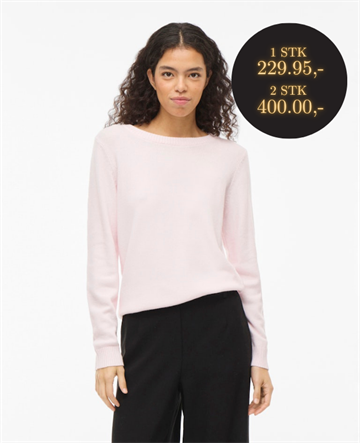 VILA RIL CHERRY BLOSSOM STRIK O-HALS WHITE - 14054177