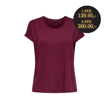 ONLY MOSTER BURGUNDY T-SHIRT - 15106662