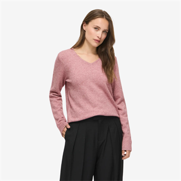  VILA RIL NOSTALGIA ROSE MELANGE STRIK V HALS - 14042769