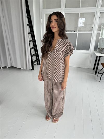CONTINUE NOAH BROWN STRIPE PANTS SMALL STRIPE - 14953