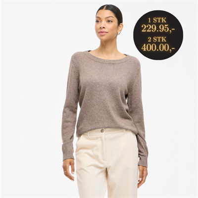  VILA RIL FALCON MELANGE STRIK V HALS - 14042769