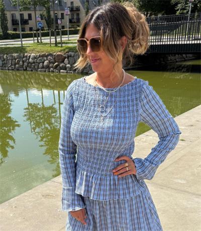 VERO MODA MARIE BOATNECK TOP CHSHMERE BLUE/BLACK - 10339049