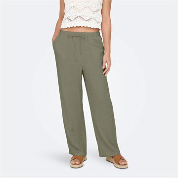ONLY SIESTA MW PULL-UP LINEN BL PNT DEEP LINCHEN GREEN - 15322263