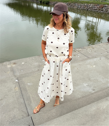 BLACK COLOUR ABBIE NEDERDEL COFFEE DOT - 40728