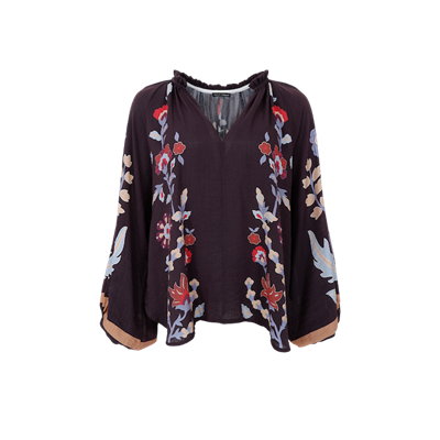  BLACK COLOUR MARIGOLD BLUSE- 41024 CHOCOLATEFLOWER
