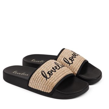 LOVELIES MAYALA BAST LOGO SLIDES SANDSHELL - MAY3510