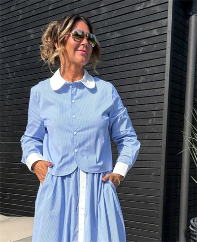 YAS SABRI SHORT SHIRT VISTA BLUE/ STAR WHITE- 26037974