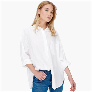 ONLY BRUXELLES L/S LIN BL SHIRT PNT WHITE - 15259585