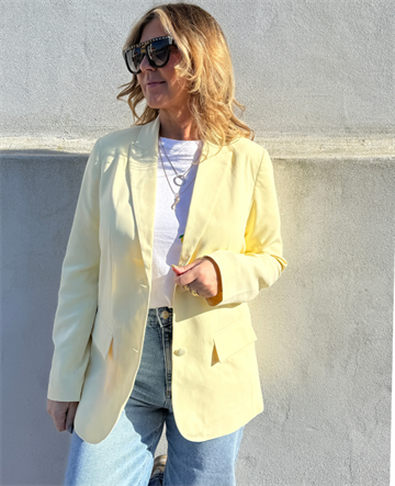 VILA BLUME PASTEL YELLOW L/S BLAZER - 14113404