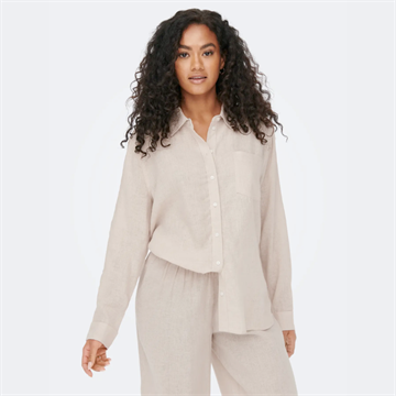 ONLY BRUXELLES L/S LIN BL SHIRT PNT MOONBEAM - 15259585