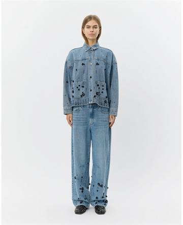 SOFIE SCHNOOR AMAYASW BOXY DENIM JACKET BLUE DENIM - S261320