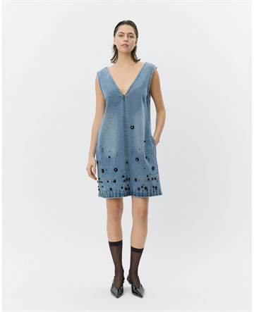 SOFIE SCHNOOR OLYMPESW SHORT DENIM DRESS BLUE DNEIM - S261321