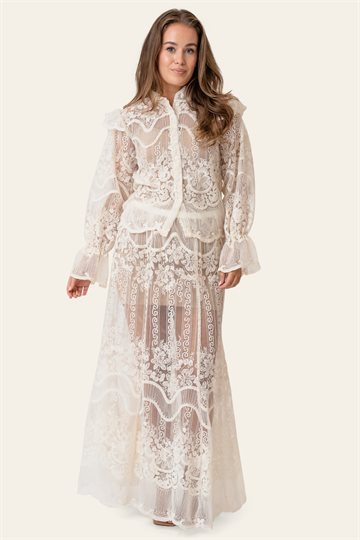 BYIC ELLINORIC LACE MAXI SKIRT OFF WHITE - 2565