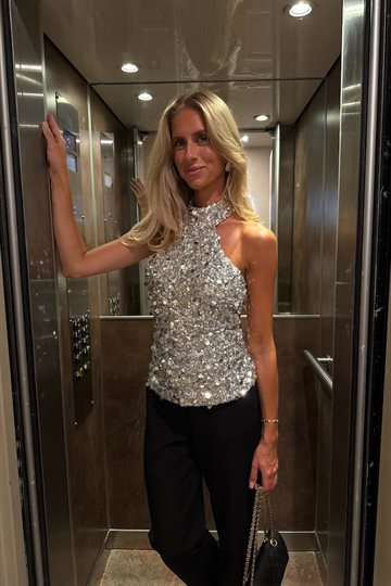 BYIC EMILYIC TOP SILVER SEQUIN - A23739