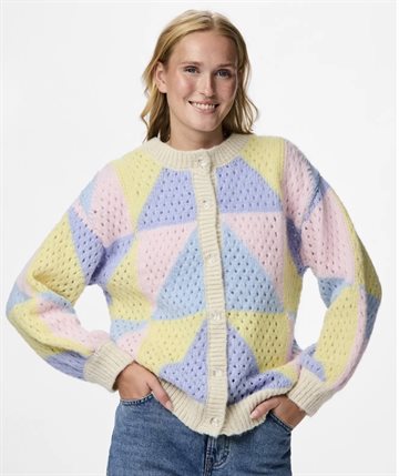 PIECESJANEL STRIK CARDIGAN BIRCH/FRENCHVANI - 17159358