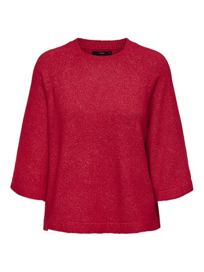  ONLY SIMONI 3/4 STRIK PULLOVER TRUE RED - 15333199