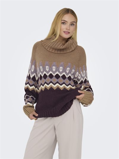 ONLY ROCK LS JQ ROLLNECK KNT TOASTED COCONUT – 15358494