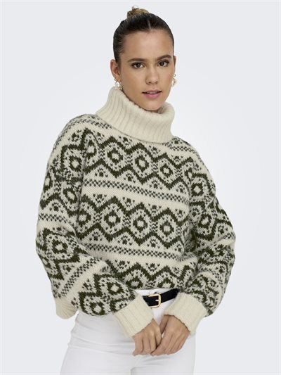 ONLY LCARIN LIFE LS JQ LOOSE ROLLNECK KNIT – BIRCH 15367762
