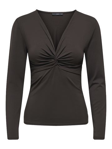 ONLY LONE LIFE L/S KNOT TOP CHOCOLATE TORTE - 15379511