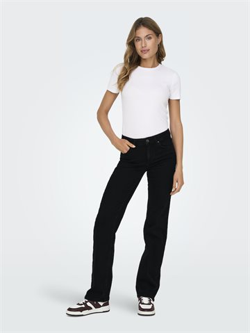 ONLY BLUSH MID STRAIGHT BLACK DENIM - 15330777