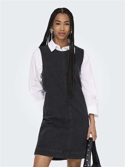 ONLY DORSI DENIM DRESS WASHED BLACK DENIM- 15354762