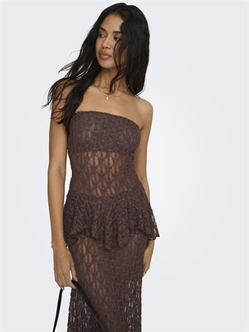 ONLY LAYA TUBE LACE TOP JRS CHOCLATE MARTINI - 15375823