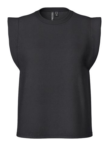 PIECES CHILLI SUMMER CUT OUT TOP BLACK - 17161890