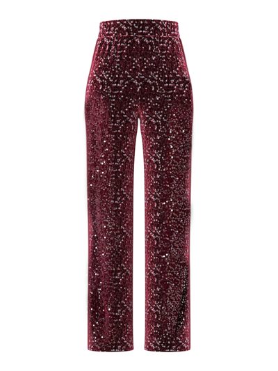 PIECES KAMMI HW WIDE PANTS JRS TAWNY PORT - 17164300