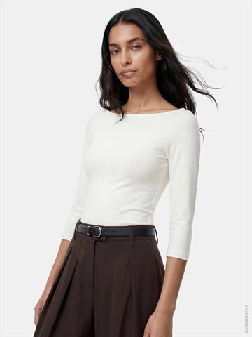 PIECES PHOEBE CLOUD DANCER 3/4 BOATNECK TOP JRS - 17167230 