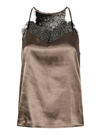 PIECES JAHARA SINGLET WVN BC MOREL BLACK LACE - 17159616