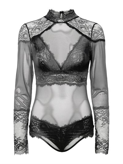 PIECES PCJORA XMAS HIGH NECK LS BODYSTOCKING BLACK- 17160198