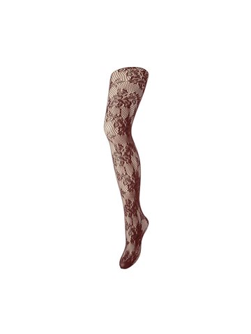 PIECES RANE JACQUARD TIGHTS TAWNY PORT - 17161318