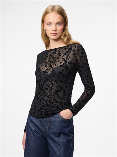 PIECES MARINA LS TOP BLACK - 17160789