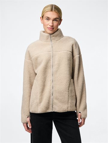 PIECES SADIA TEDDY JACKET SILVER GREY - 17154495