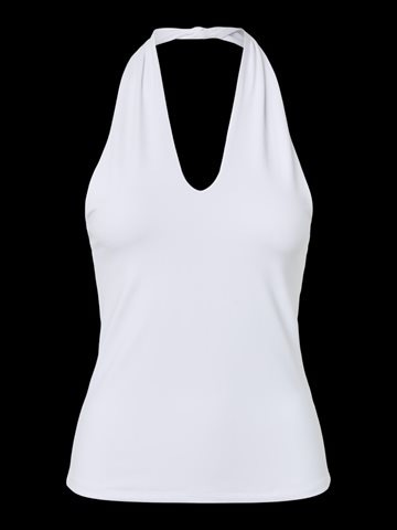 PIECES LULA HALTERNECK TOP BRIGHT WHITE - 17165732
