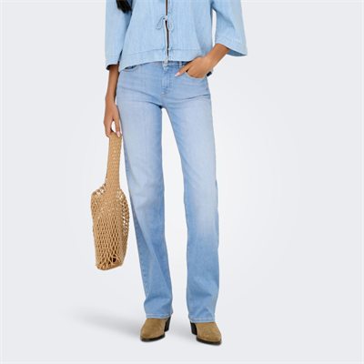 ONLY BLUSH MID STRAIGHT LIGHT BLUE DENIM - 15365460