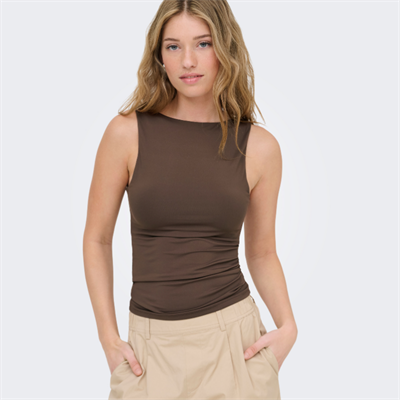 ONLY EA S/L 2- WAYS FIT TOP CHOCOLATE MATINI - 15278090