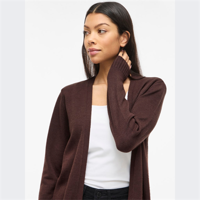 VILA RIL COFFEE BEAN OPEN STRIK CARDIGAN - 14044041