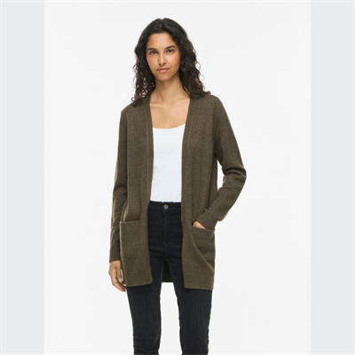 VILA RIL  FOREST NIGHT/ DARK MELAN OPEN STRIK CARDIGAN - 14044041
