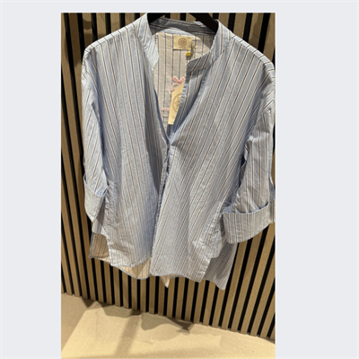 WAUW LUNA CHERRY SHIRT – LIGHT BLUE STRIPE - 10219