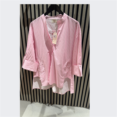 WAUW LUNA CHERRY SHIRT – LIGHT PINK STRIPE - 10219