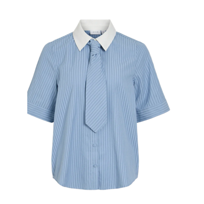 VILA LINNA 2/4 SHIRT W. TIE – NANTUCKET BREEZE - 14122816