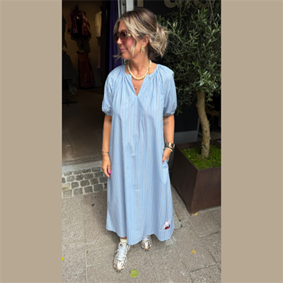 WAUW CHERRY DRESS LIGHT BLUE PRINT - 10224