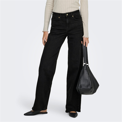 ONLY MADISON BLUSH HW WIDE WASHED BLACK DENIM - 15299796