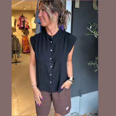 WAUW SEASHELL BLOUSE BLACK - 10221