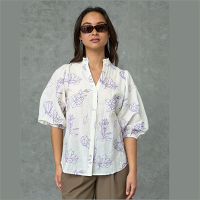 LOVE & DIVINE BLOUSE CREAM FLOWER - LOVE1448-1