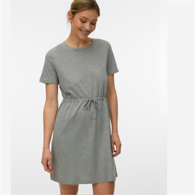 Vero Moda Luna ss short string dress light grey melange - 10325626