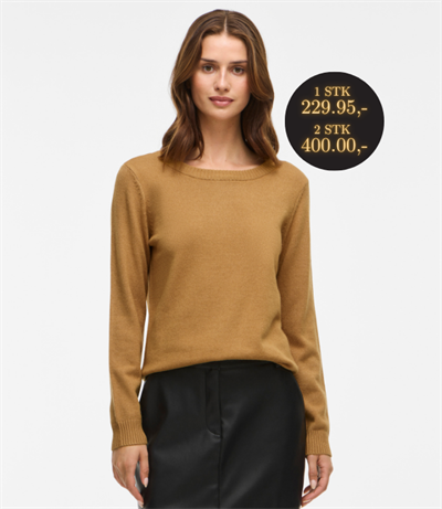  VILA RIL BISTRE/DARK MELANGE STRIK O HALS - 14054177