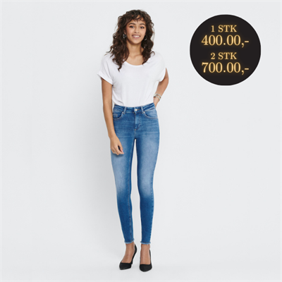  ONLY BLUSH MEDIUM BLUE DENIM MIDSK ANK RW - 15195681